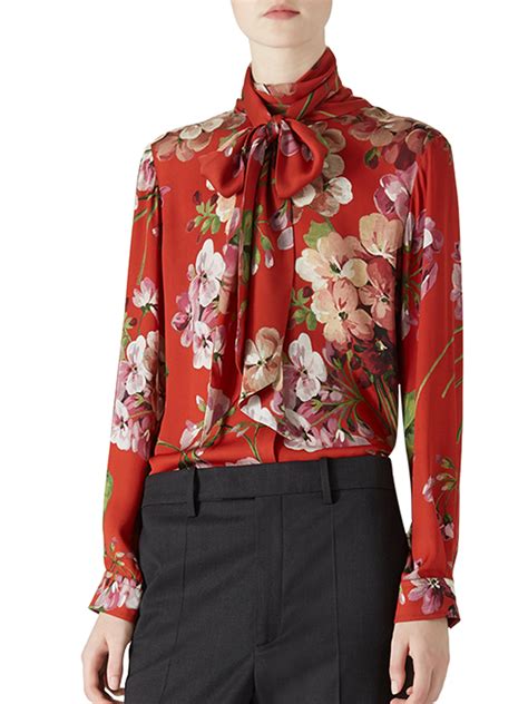 gucci shirt floral|Gucci blouse bow.